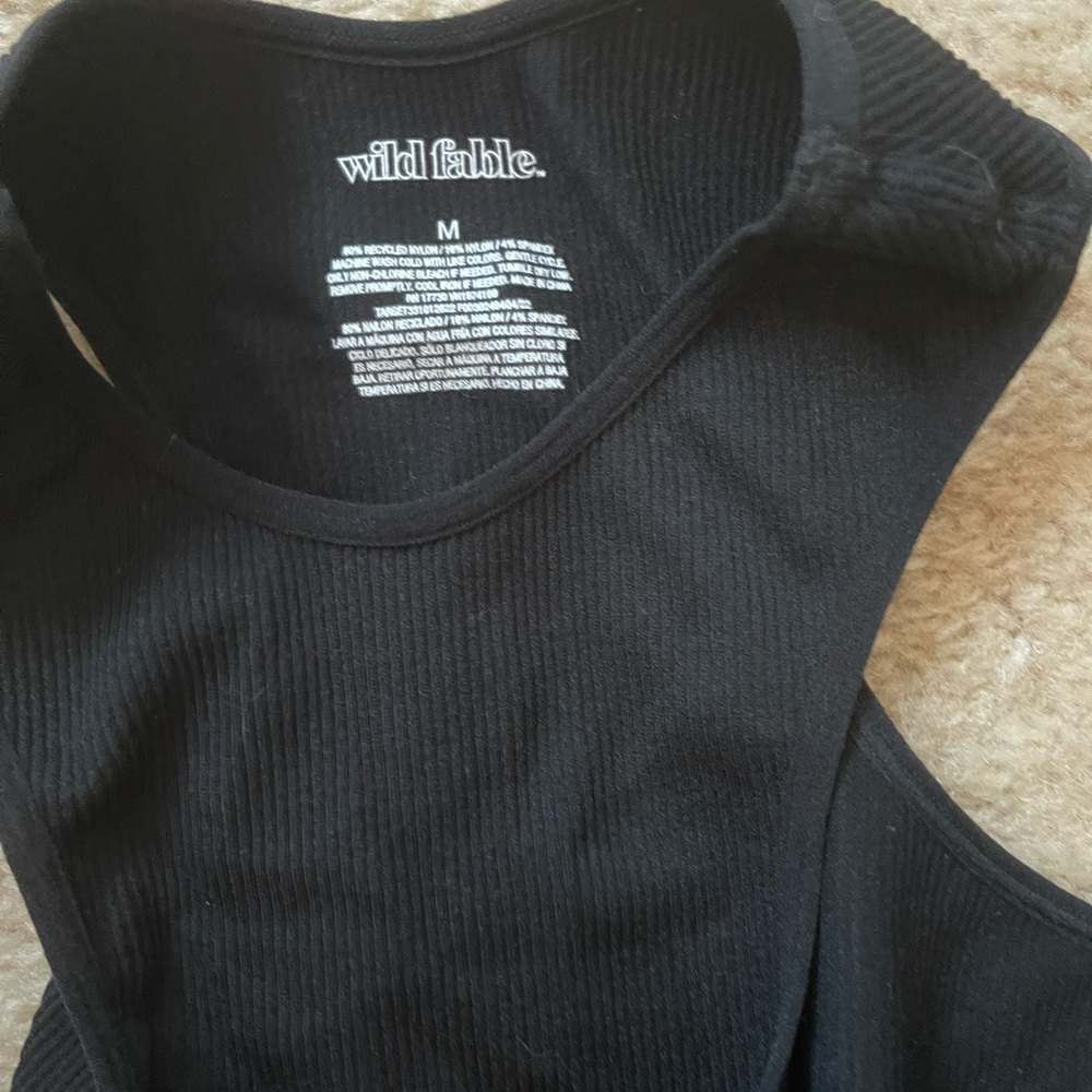 Black Ribbed Racerback Crop Top from Target - Picture 2 of 3